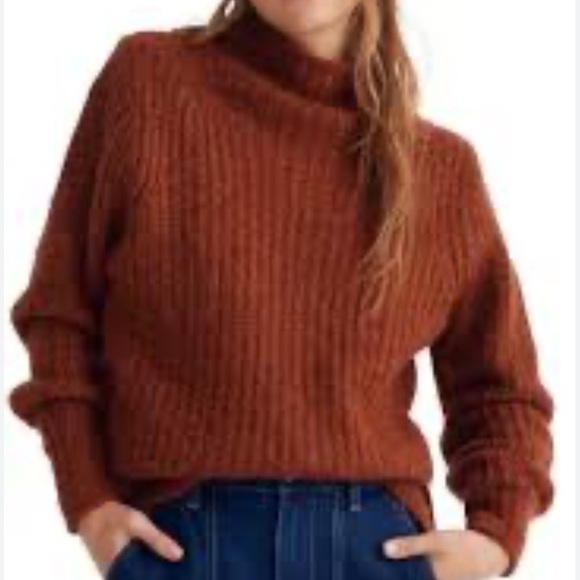 Madewell Sweaters - Madewell Rust Mock Turtle Knit Sweater size small